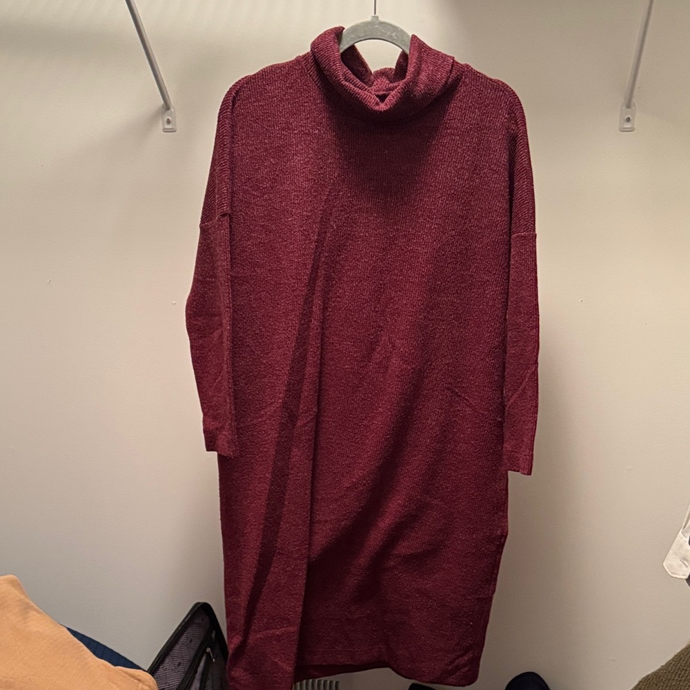 Elegant Maroon Turtleneck Tunic
